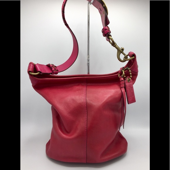 Coach Handbags - Coach Fushia Pink Leather Bucket Shoulder Bag